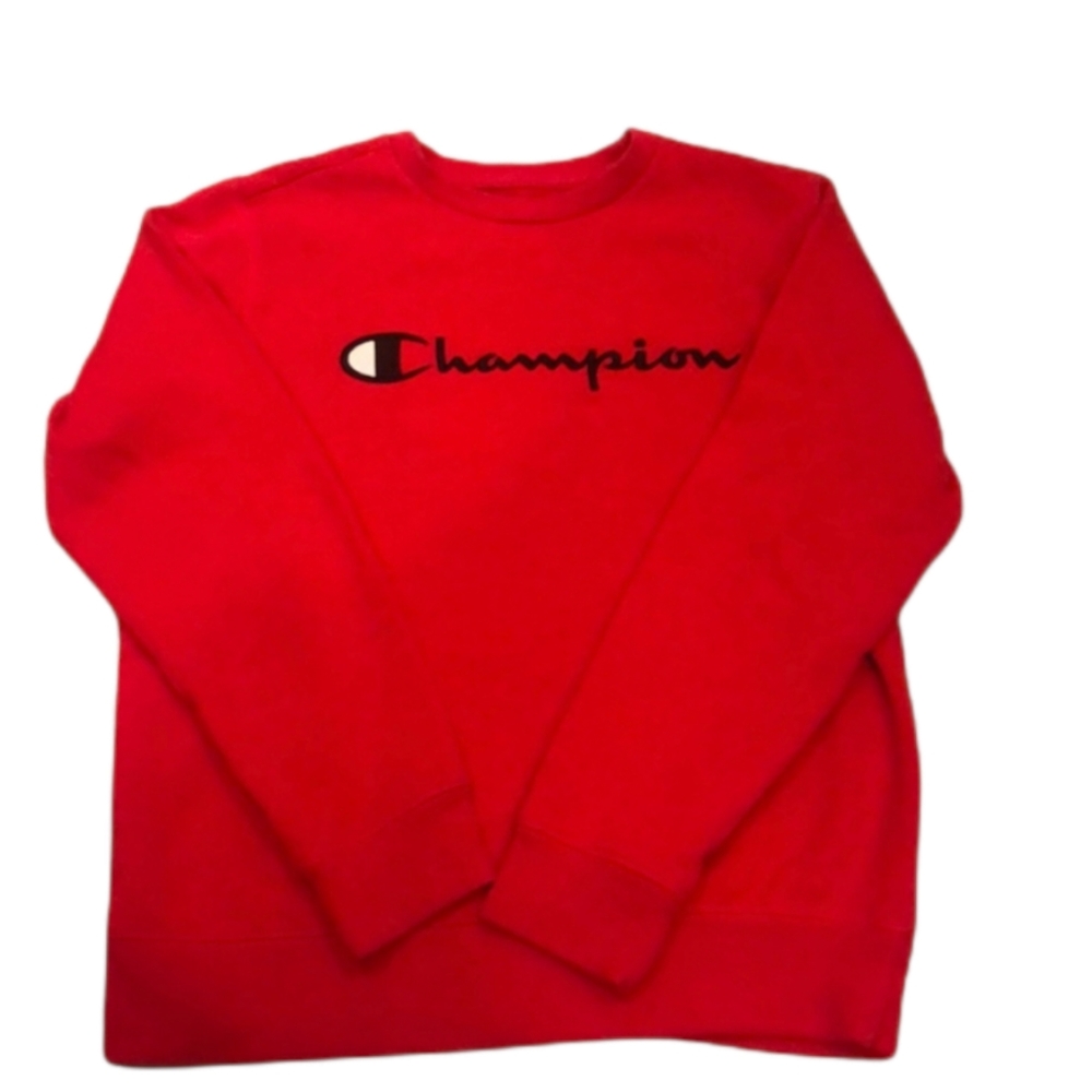 Boys Champion Red & Black Logo Sweatshirt Size Large